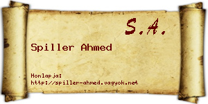 Spiller Ahmed névjegykártya